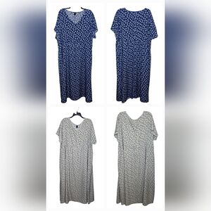 Emery Rose Womens Maxi Dress Plus Size 5x Set Of 2 Gray And Blue